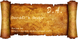 Derdák Andor névjegykártya