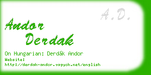 andor derdak business card